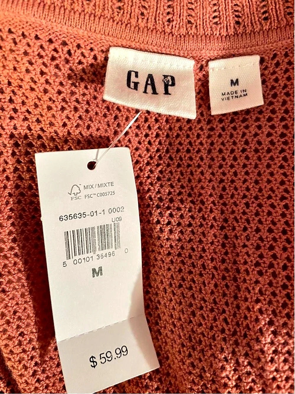 Gap Crochet Sweater Midi Dress Ribbed Knit Maxi Dress in Orange Size Medium NWT